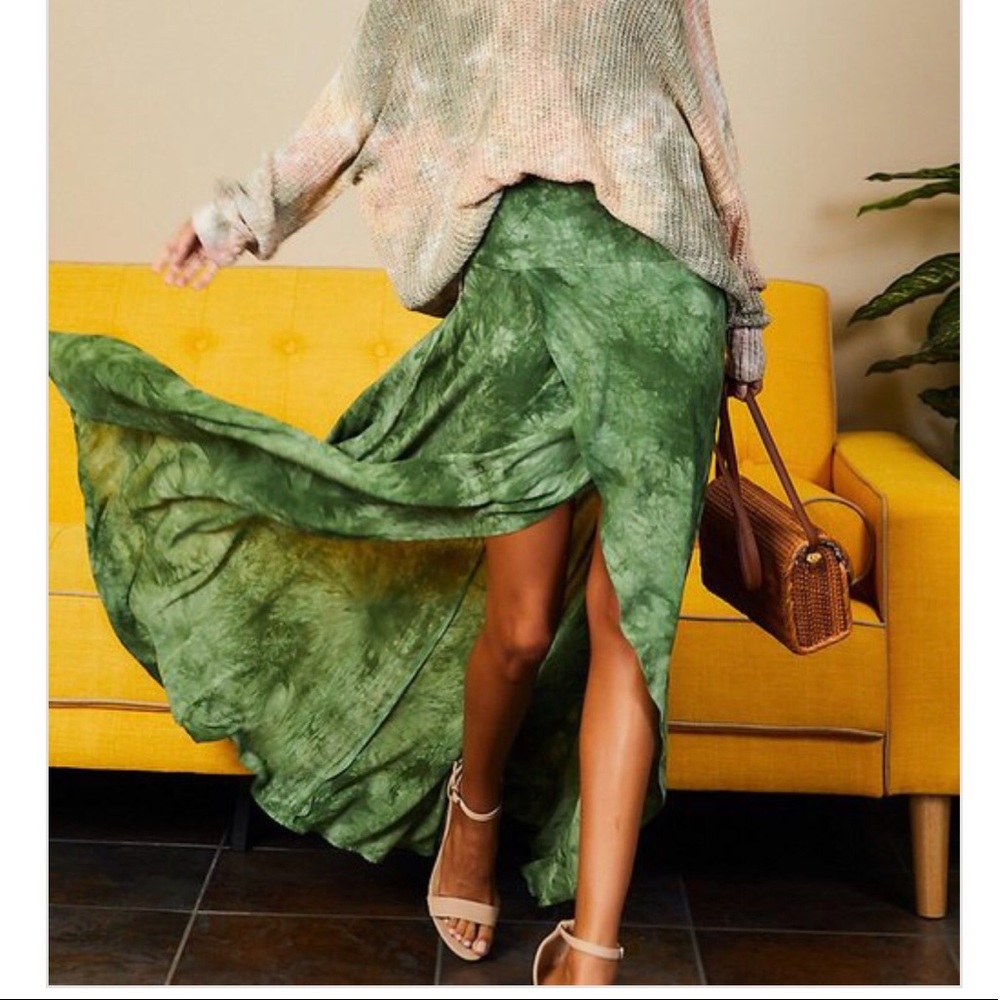 Gorgeous Boho Emerald maxi skirt